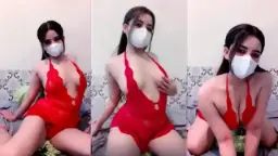 Vania Vanya Ozawa Ebot Menggoda Dengan Lingerie Merah Yang Membakar Nafsu