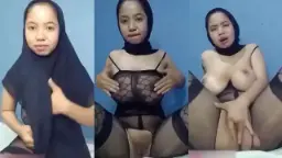 Lusi Jilbab Hitamnya Kebasahan, Jari Meraung-raung Dalam Becek, Desahnya Bikin Makin Pengen Ngeces.